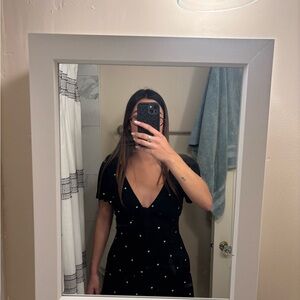 Forever 21 Black Mini Dress with White Dots